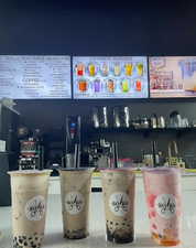 Bar with open shelves