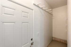 Interior space featuring a textured ceiling