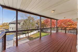 View of wooden deck