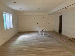 Empty room with light wood-style floors