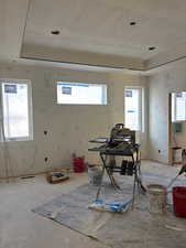 Misc room with a textured ceiling