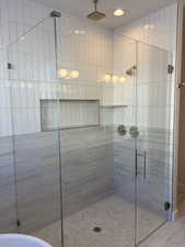 Bathroom with a stall shower