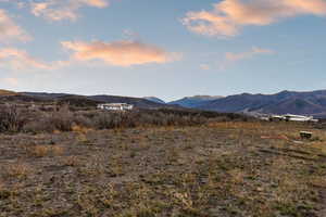 Mountain view with rural landscape