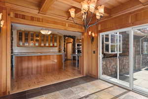 Looking into the kitchen from the dining room