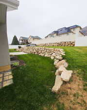 View of fenced backyard