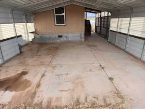 Garage with a carport