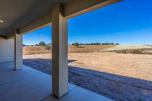 View of patio with a view of rural / pastoral area