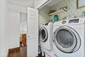 Laundry room is conveniently located near bedrooms