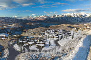 View of mountain backdrop with nearby suburban area