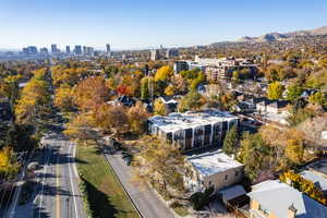View of urban area with mountains