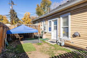 View of fenced backyard