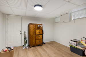 Misc room featuring light wood-style flooring and baseboards