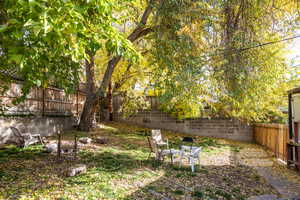 Fenced backyard featuring a patio area