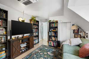 Living room featuring light wood-type flooring
