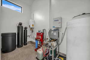 Utility room featuring for the professional car wash. Spot free, RO soft water, on demand heater, professional sopas and ceramic wax