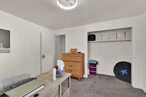 Office with carpet and baseboards