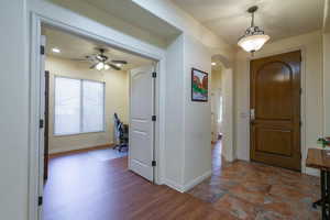 Entry and office/den