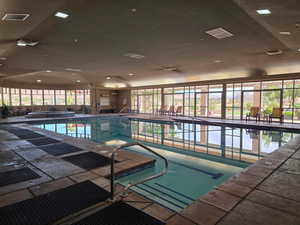 View of indoor community pool at clubhouse