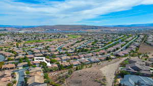 Aerial view of residential area.