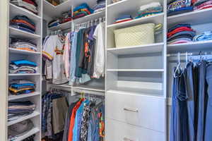 View of walk in closet