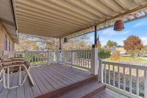 View of wooden terrace covered deck