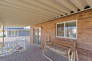 View of wooden terrace covered deck