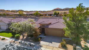 Aerial view of residential area