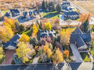 Aerial view of residential area