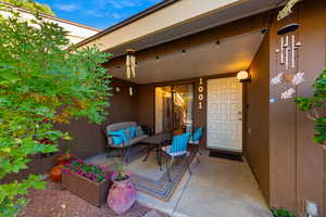 View of covered porch
