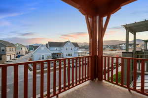 Balcony featuring a residential view