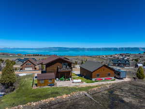 Aerial view of a large body of water