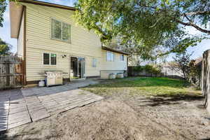 Back of house featuring a fenced backyard and a patio area