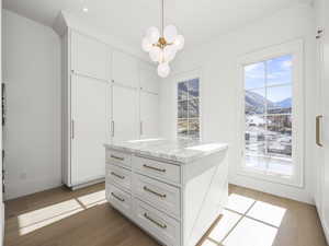 Spacious walk in primary closet