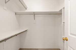 View of  primary spacious closet