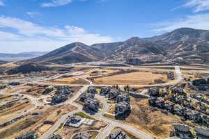 View of mountain background with nearby suburban area