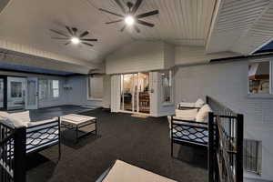 View of patio / terrace featuring a ceiling fan and outdoor lounge area