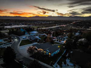 Aerial view of residential area