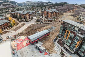 Aerial view of a mountainous background