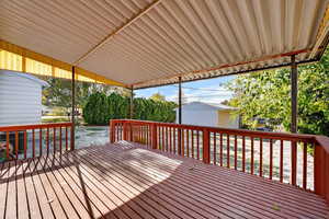 View of wooden deck