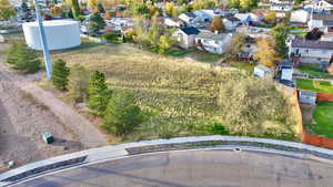 Aerial perspective of suburban area