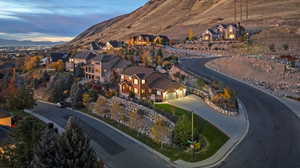 Mountain view with nearby suburban area