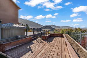 Deck next to hot tub.