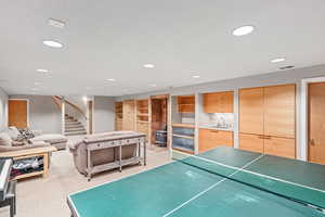 Large living room area located downstairs.