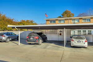 View of covered parking lot