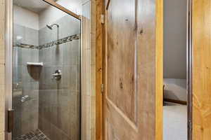 Full bathroom with a stall shower