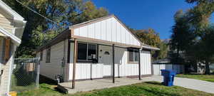 View of front of home with board and batten siding