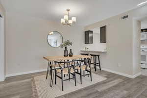 Dining and kitchen area