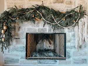 Detailed view of a fireplace