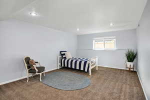 Bedroom with carpet and recessed lighting