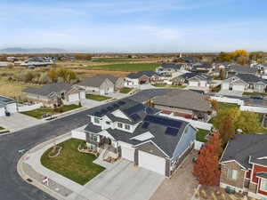 Aerial perspective of suburban area